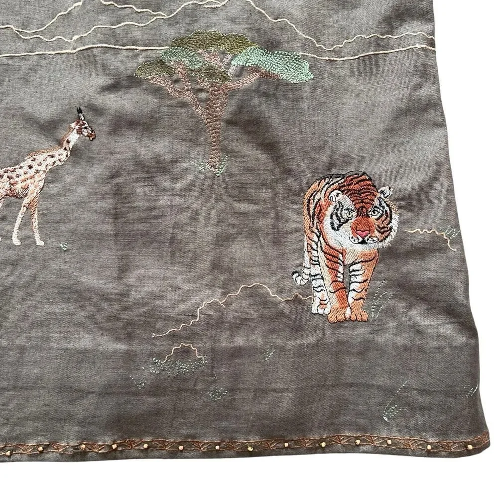 Lemon Grass Dress Womens Size S Sleeveless Safari JumperDress Cotton Linen Blend - Picture 8 of 11